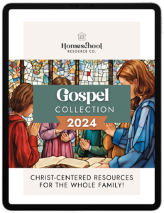 Cover of the Gospel Collection with Title, year 2024, and a child-like mosaic of Christian children