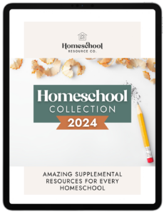 Cover of the Homeschool Collection with Title, year 2024, and pencil shavings with pencil in the background.