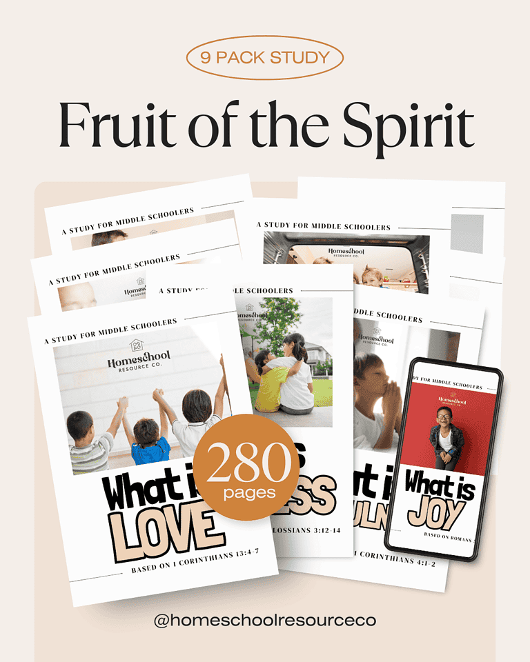 A study guide for middle schoolers titled "What is Love" focusing on Christian values, biblical teachings, and homeschool resources; includes 280 pages for homeschooling families.
