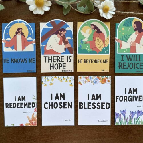 Holy family Bible scripture posters for homeschool classroom, faith-based religious learning resources, Christian faith decor for homeschooling, spiritual encouragement for children.