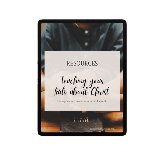 Encouragement and resources for homeschooling kids to learn about Christ and develop faith-based discipleship at home.