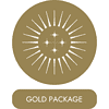 1 (6) A gold-colored certificate badge with radiant sunburst design and "GOLD PACKAGE" text, representing premium homeschool resources and educational packages.