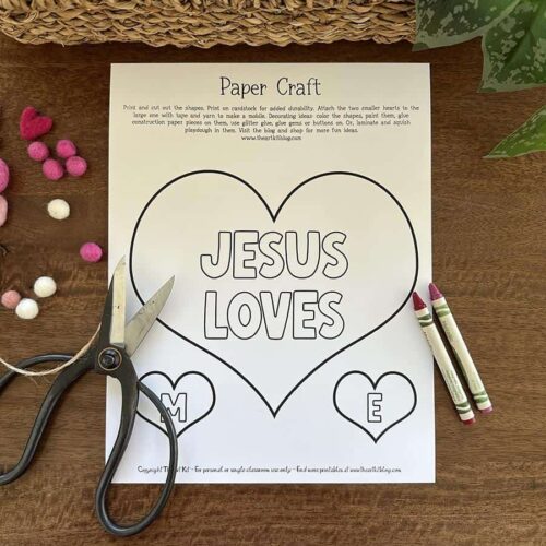 Jesus loves me paper craft mobile printable 1