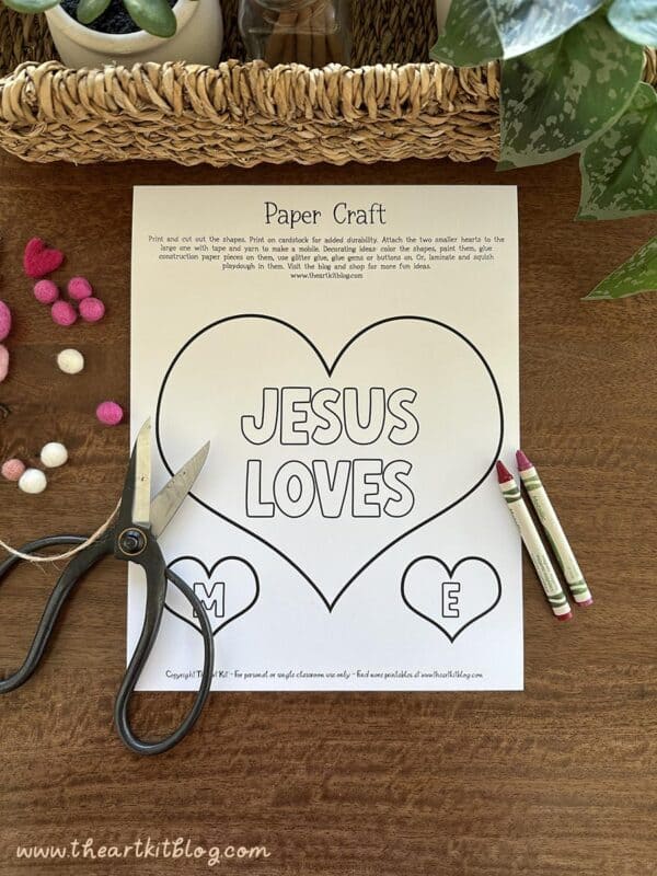 Jesus loves me paper craft mobile printable 1 Jesus loves me paper craft mobile printable 1