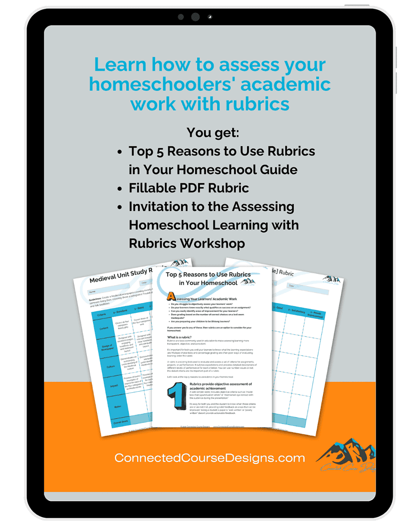 1. Homeschool rubric, assessment, educational resource for homeschoolers, printable PDF rubric, self-assessment, homeschool learning tools, homeschooling evaluation, teacher's guide, homeschool grading.