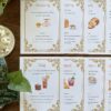 EVERYD~1 Featured homeschool monthly menu planner with watercolor illustrations and elegant gold border design for homeschool curriculum planning.