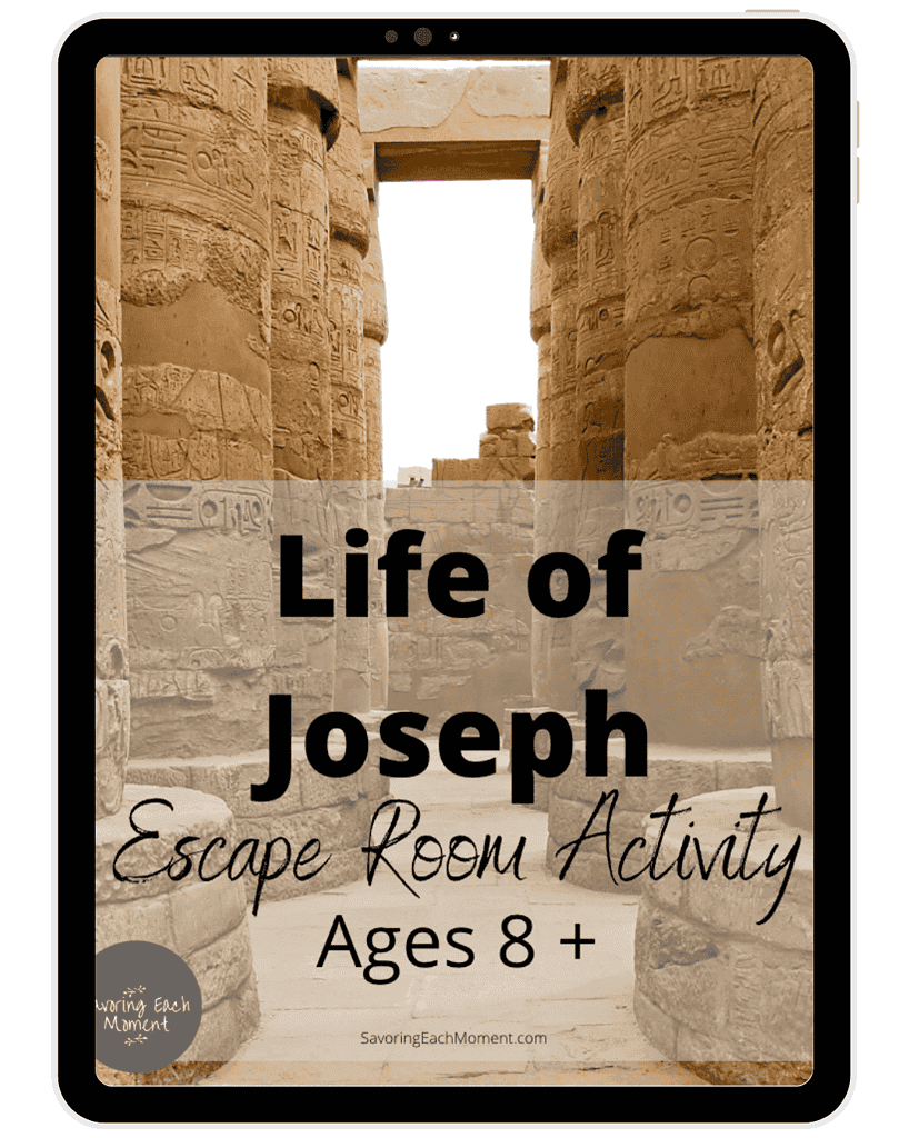Ancient Egyptian temple ruins with hieroglyphs, designed for homeschool history and ancient civilization educational activities.