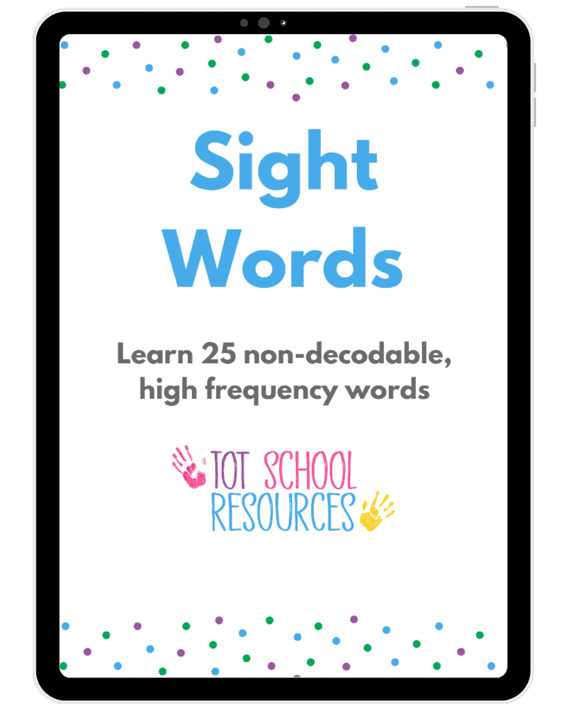 1. Printable sight word resource for homeschooling, featuring 25 high-frequency, non-decodable words to boost early reading skills.