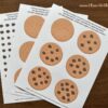 chocolate-chip-counting-printables-number-practice-the-art-kit-PINTEREST Cookie-themed activity worksheets for homeschool learning, featuring counting, cutouts, and playdough activities to engage children in math and fine motor skills development.