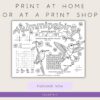2 Coloring page featuring hummingbirds, flowers, and educational activities for homeschool kids, perfect for printable learning resources at home or print shops.