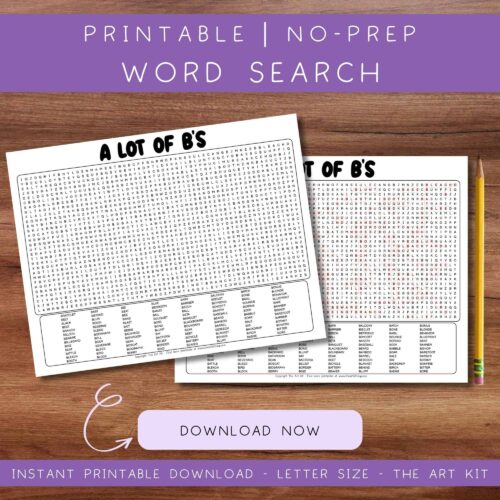 1 Word search puzzle printable no-prep homeschool resource for kids, educational activity for learning vocabulary and spelling, suitable for homeschoolers and teachers.