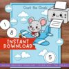 Counting-Number-Printable-Worksheets-for-Kids Count the clouds printable activity for homeschooling, early learning, and math practice, featuring cute cartoon mouse and cloud graphics for kids.