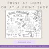 Printable-rock-climbing-activity-placemat-for-kids Colorful outdoor rock climbing activity worksheet for homeschooling and educational print at home.