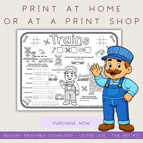 Printable-train-activity-placemat-for-kids Printable-train-activity-placemat-for-kids
