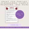 family-reunions-party-games Apple-themed educational printable game for homeschool, classroom, family reunions, and more, featuring fun, easy-to-do activities that promote learning and engagement.