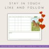 follow-us July homeschool calendar page with a horse and foal illustration, perfect for homeschooling planners and daily schedule organization. Great for homeschooling resource planning and activities.