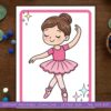 lets-decorate-ballerina-playdough-mats (3) Ballerina coloring page for homeschooling, dance, or art activities, featuring a cute princess ballet girl in pink tutu, perfect for educational crafts and creative learning resources.