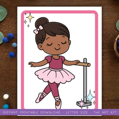 lets-decorate-ballerina-playdough-mats (4) Elegant ballet dancer coloring page printable, perfect for homeschooling dance activities and art crafts for kids learning at home.