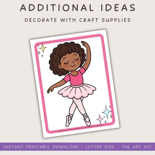 lets-decorate-ballerina-playdough-mats (7) Ballet dancer craft coloring page for homeschool kids demonstrating dance art activities for preschool and elementary education.