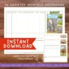 monthly-calendar-printable 12 uncolored monthly homeschool calendars with colorful animal illustrations for August, September, October, and November, designed for homeschooling resources and educational planning.
