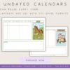 monthly-calendar-printable (3) Uncealed calendars for homeschooling, reusable with dry erase markers, colorful illustrated animal themes, customizable monthly schedule planners for homeschool organization, printable educational tools.