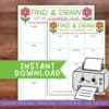 nature-activity Find and draw nature scavenger hunt printable for homeschool, kids, and classroom outdoor educational activity.
