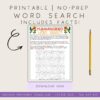 nature-printable-kids Word search printable activity for homeschool students featuring bird-themed vocabulary and facts, ideal for educational and educational resources.