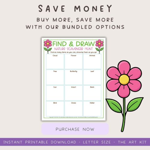 nature-printable-kids-toddler Find and Draw Nature Scavenger Hunt Printable for Homeschooling, Kids Educational Activities, and Classroom Learning Resources.
