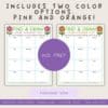 outdoor-nature-walk Nature scavenger hunt printable for homeschool, includes two color options pink and orange, for kids to find and draw clouds, flowers, animals, trees, butterflies, and more during outdoor learning activities.
