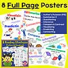 8 Full Page Posters Reading Stategies Predictive reading posters with visualizing, predicting, summarizing, inference, comparing, and connecting strategies for homeschool learning.