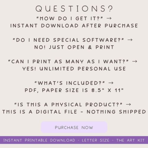 questions-about-downloading-printable Homeschool resources digital download graphic with questions about printing and software for homeschooling, including PDF.pdf size and personal use details, promoting instant access and printability.