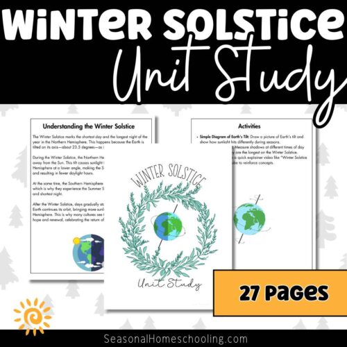 Winter Solstice Unit Study sampling of what is included in the unit study
