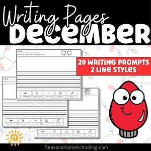 December Writing Prompts | Winter Journal Pages | Holiday Writing Activities
