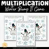 Winter Snowman Bump Dice Game with Multiplication Up to 12 sampling of pages included