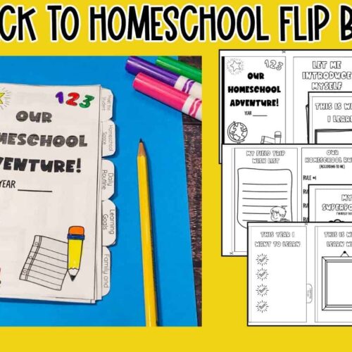 Back to school flip book for homeschool students, interactive homeschool resource co, versatile activity for homeschooling families, fun educational homeschooling supplies, homeschooling planner for teens and kids.