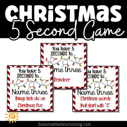 5 Seconds Christmas Game samples of what is included