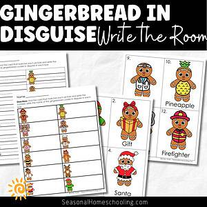 Gingerbread in Disguise Craft & Write the Room Activity | Christmas Writing