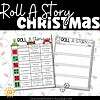 Christmas Roll A Story | Story Elements Graphic Organizer | Writing Center1 Roll a story christmas, holiday themed homeschool activity, festive storytelling game for kids, Christmas classroom fun, seasonal homeschool resource for creative writing.