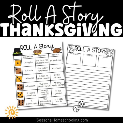 Thanksgiving Roll A Story sampling of what is included