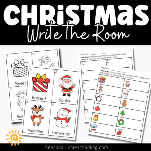 Christmas Write the Room sampling of what is included in the set