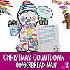1. Colorful gingerbread man craft with handwritten story and holiday-themed decorations, perfect for homeschool learning and Christmas activities.