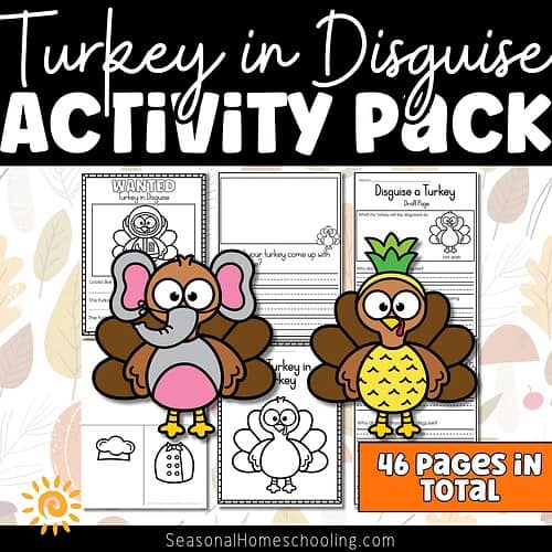 Turkey in Disguise Activity Pack sampling of what is included