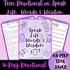 Encouraging teenage spiritual growth with a 10-day devotional on speaking life words and wisdom, perfect for homeschooling teens seeking daily inspiration and faith development.