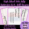 Bright homeschool planner pages featuring customizable bell ringer templates for high school students, designed for August to September, ideal for homeschool education planning and time management.
