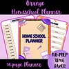 Home school planner image showcasing a 94-page comprehensive homeschool planning notebook with daily schedules, goal setting, and no-prep time saver features for organized homeschooling.