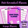 Pink Homeschool Planner (90+ pages)