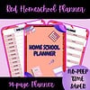 Red Homeschool Planner (90+ pages)