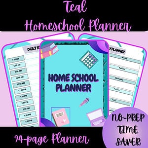 Teal Homeschool Planner (90+ pages)