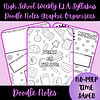 A homeschool resource with high school weekly ELA syllabus doodle notes, graphic organizers, and no-prep time savers for effective literature, writing, and language arts instruction.