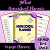 Yellow Homeschool Planner (90+ pages)